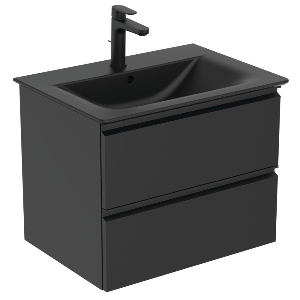 MOBILIER TESI SUSPENDAT 60 CM, 2 SERTARE, NEGRU MAT